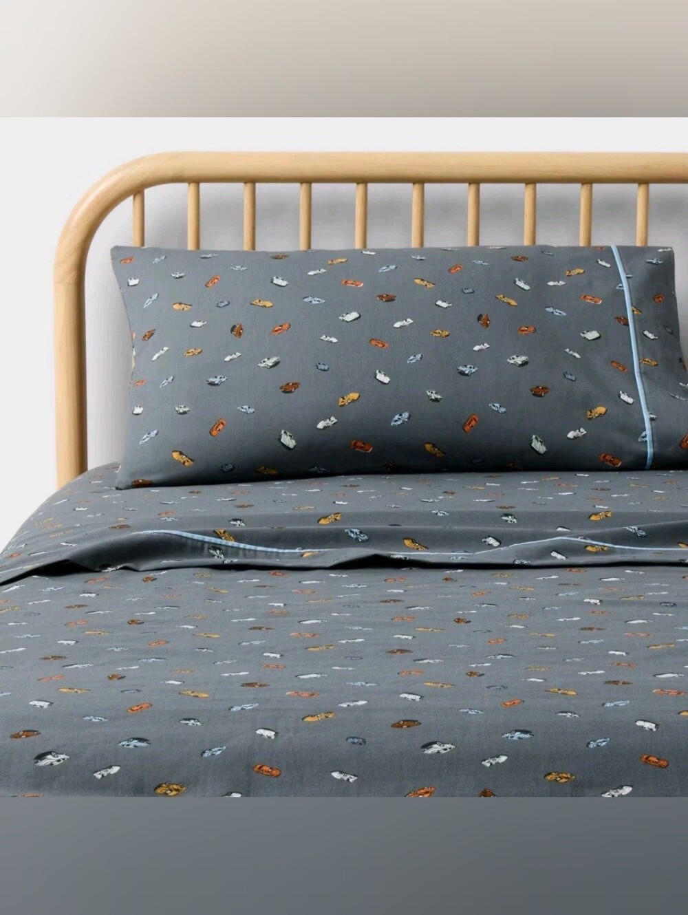 Full Hot Wheels Retro Car Kids' Cotton Sheet Set Gray - Hot Wheels by Pillowfort